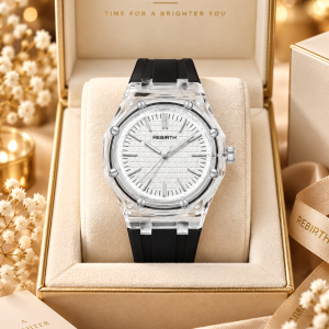 Rebirth silicon white face black strap