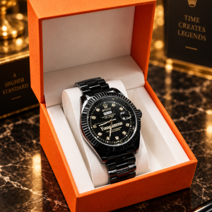 Black Male Face engraved rolix watch