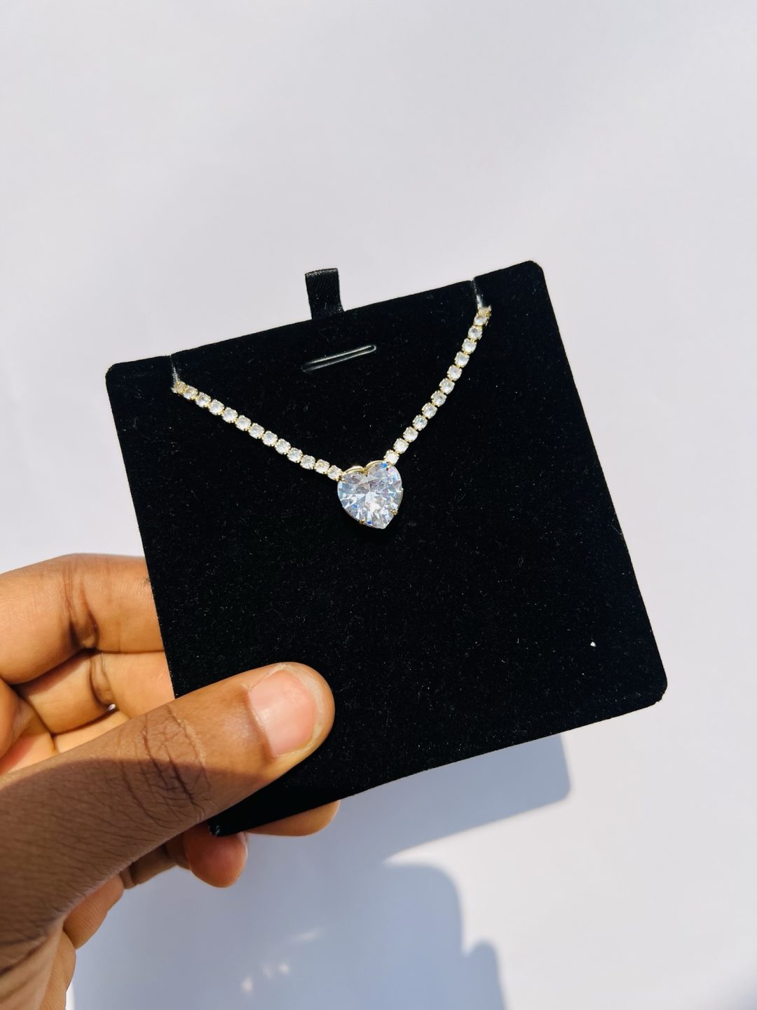 White stone Cz necklace (gold)