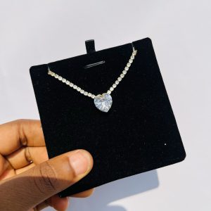 White stone Cz necklace (gold)