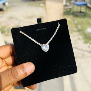 White stone Cz necklace (gold)