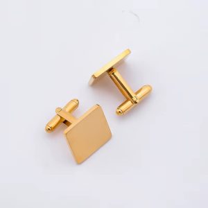 Göld square engraved cufflinks