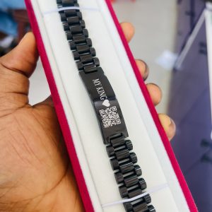 15mm Black bracelet with barcode