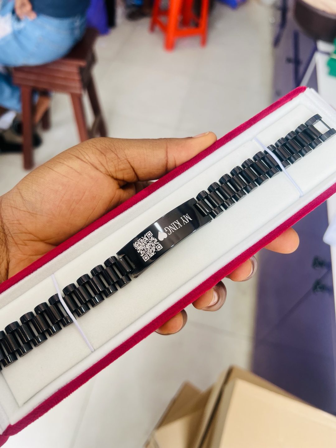 15mm Black bracelet with barcode - Image 4