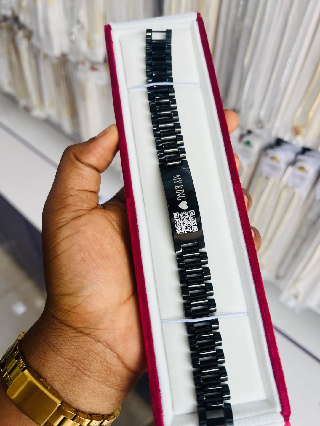 15mm Black bracelet with barcode - Image 5