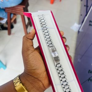 15mm Silver bracelet with barcode