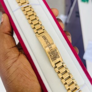15mm Gold bracelet with barcode