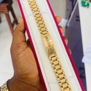 15mm Gold bracelet with barcode