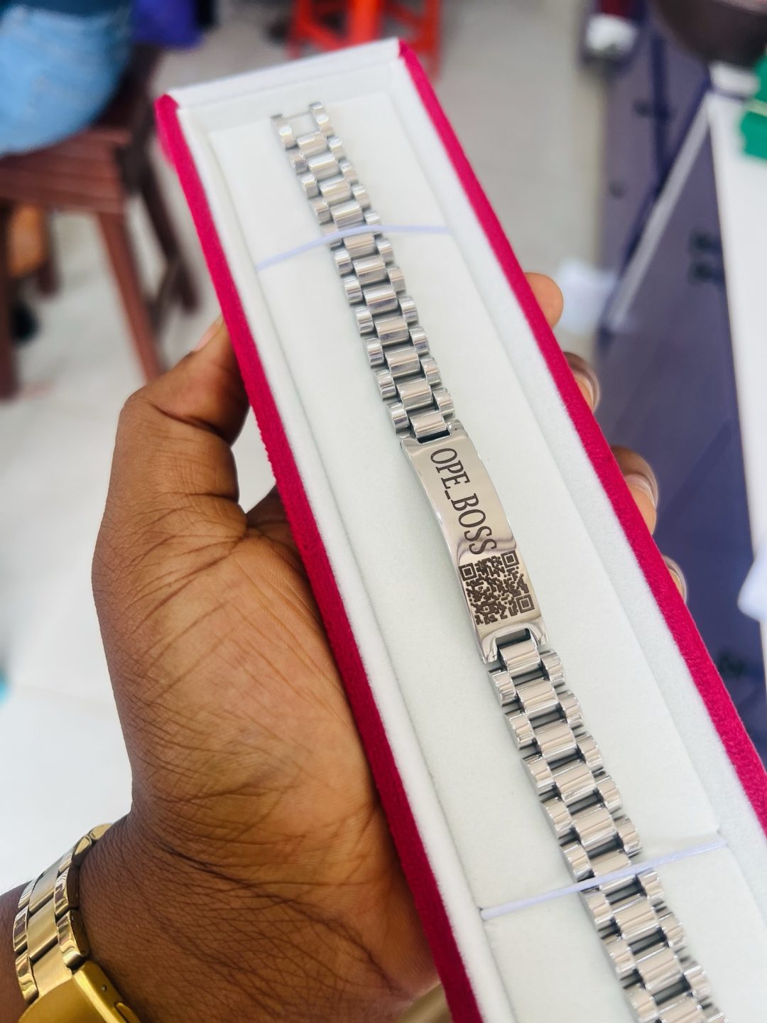 12mm Silver bracelet with barcode - Image 3