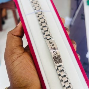 12mm Silver bracelet with barcode