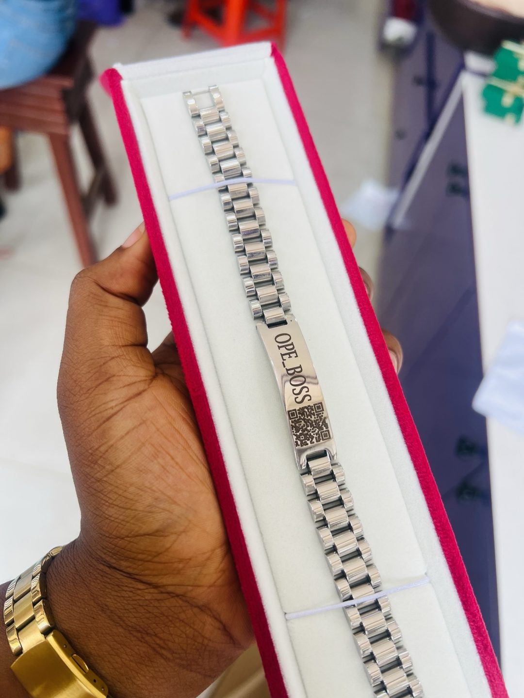 12mm Silver bracelet with barcode - Image 5