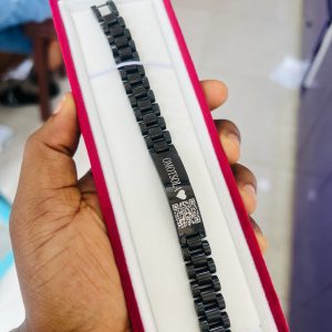 12mm Black bracelet with barcode