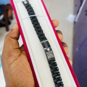 12mm Black bracelet with barcode