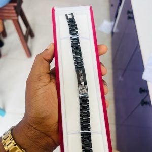 12mm Black bracelet with barcode