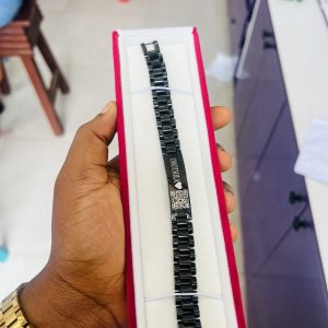 12mm Black bracelet with barcode