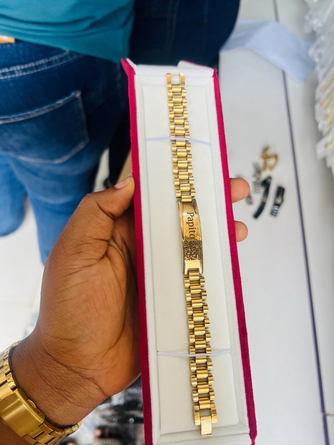 12mm Gold bracelet with barcode - Image 2