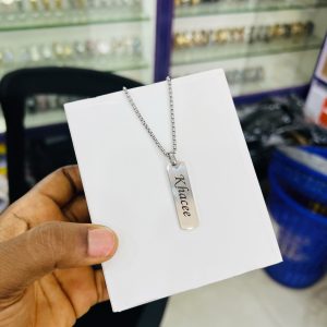 Silver Flat Engraved Necklace