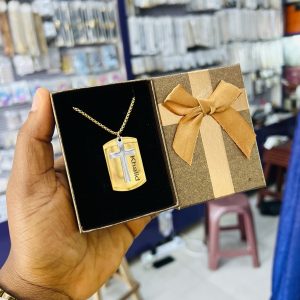 Gold Cross silver necklace 002