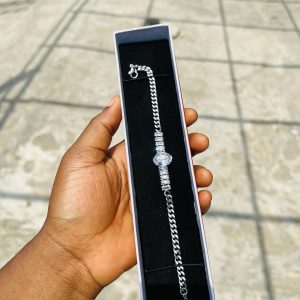 Oval chain link Cz bracelet