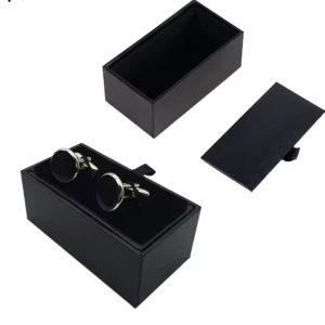 Leather cufflinks box
