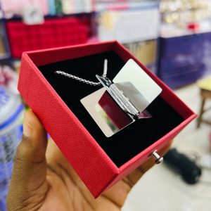 Silver Booklet Engraved Necklace
