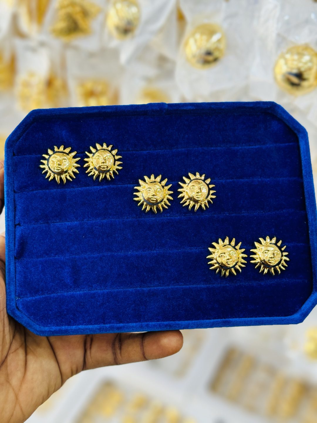Sun gold replica earrings
