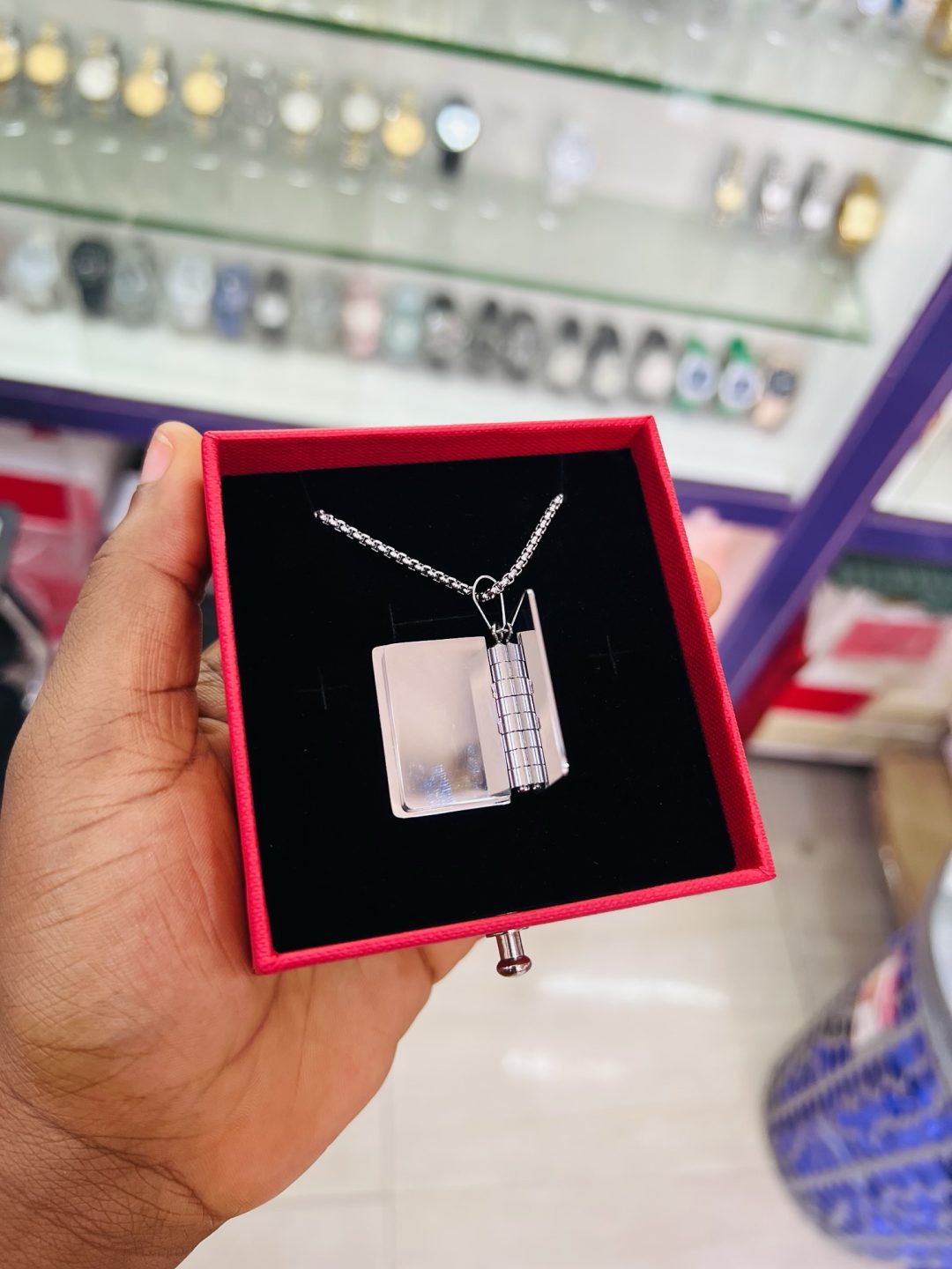 Silver Booklet Engraved Necklace - Image 9