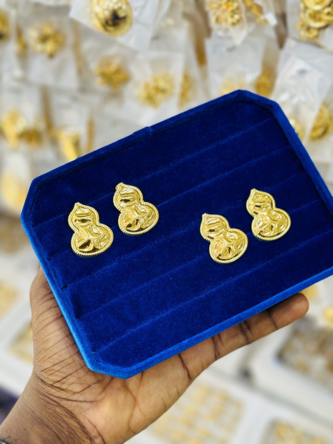 Bottle gold replica earrings