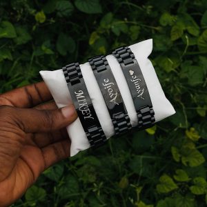 Engraved 15mm Black Rolex Bracelet