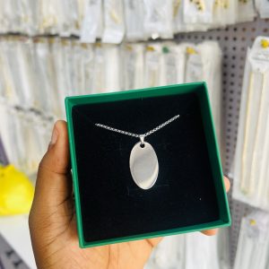 Silver Oval Engraved necklace