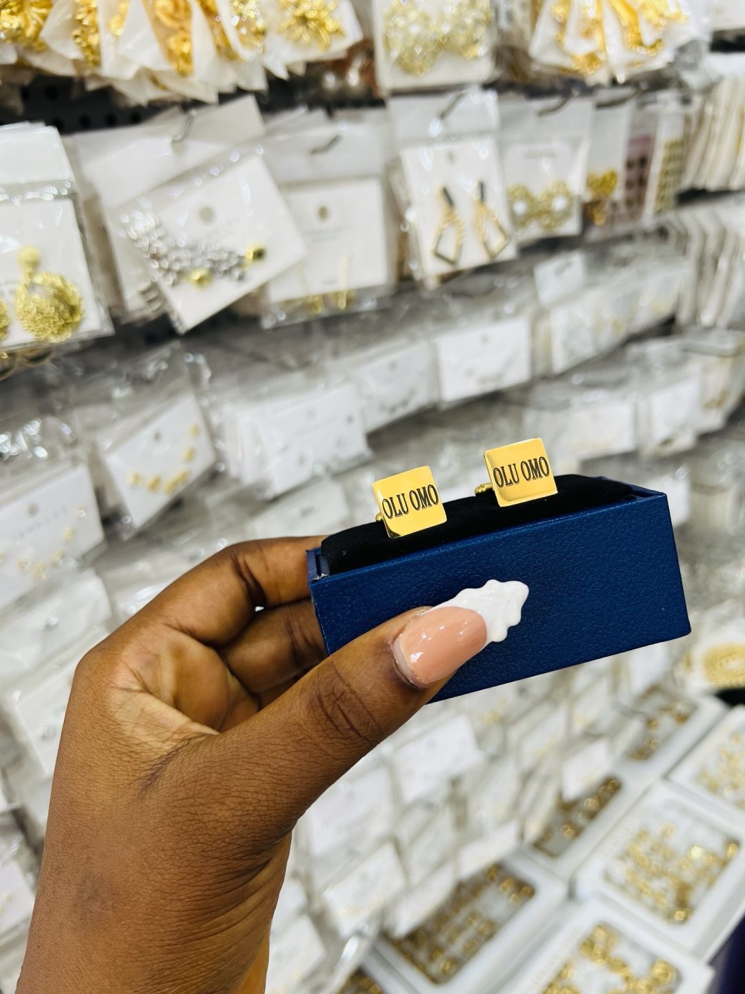 Göld square engraved cufflinks