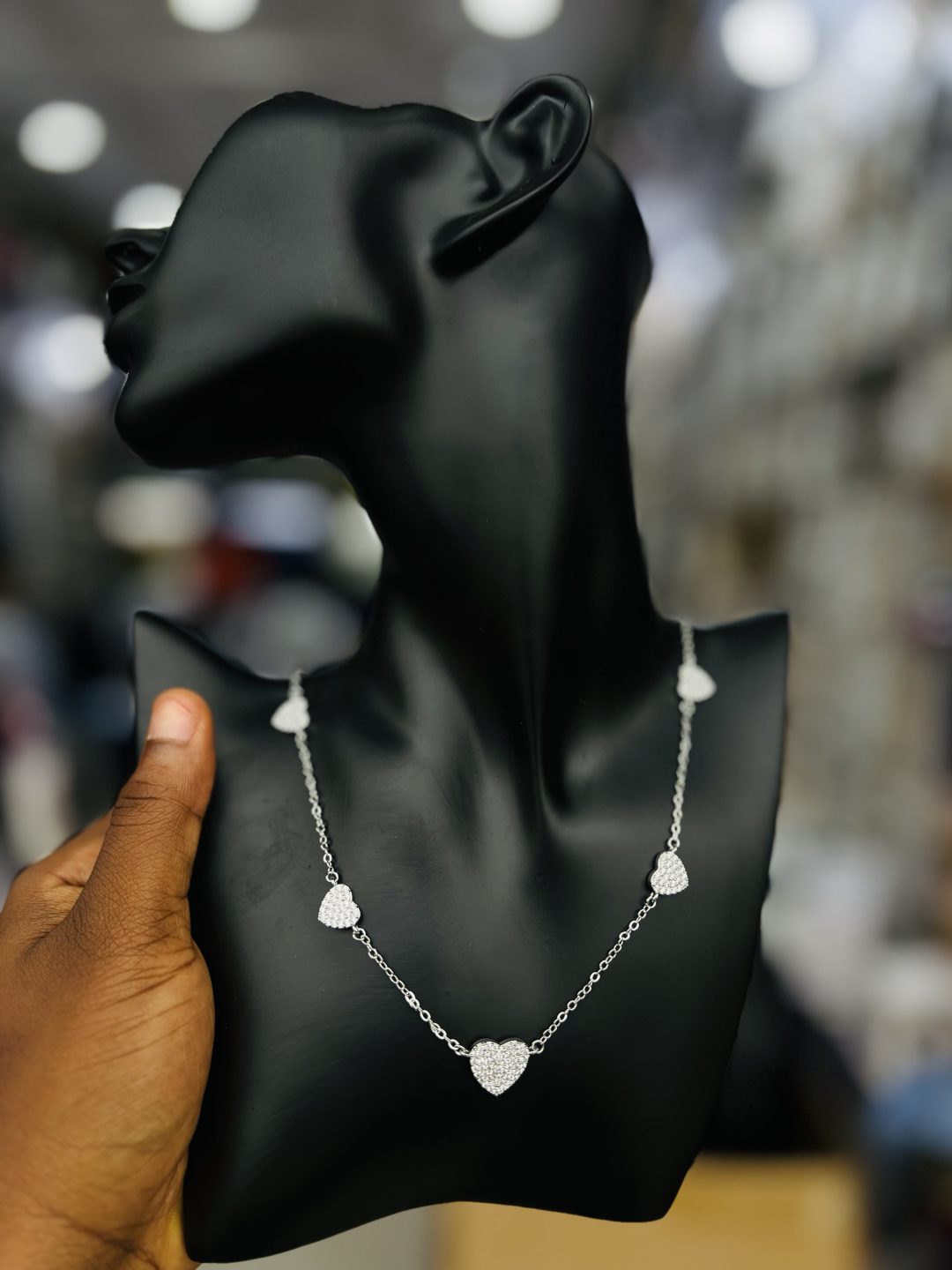 Five heart silver necklace - Image 5
