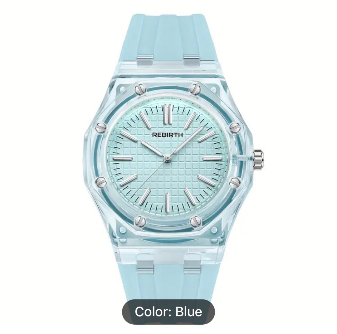 Rebirth blue silicon rubber watch