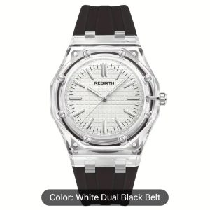Rebirth silicon white face black strap