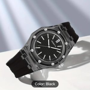 Black rebirth silicon watch