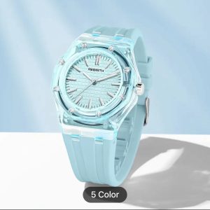 Rebirth blue silicon rubber watch