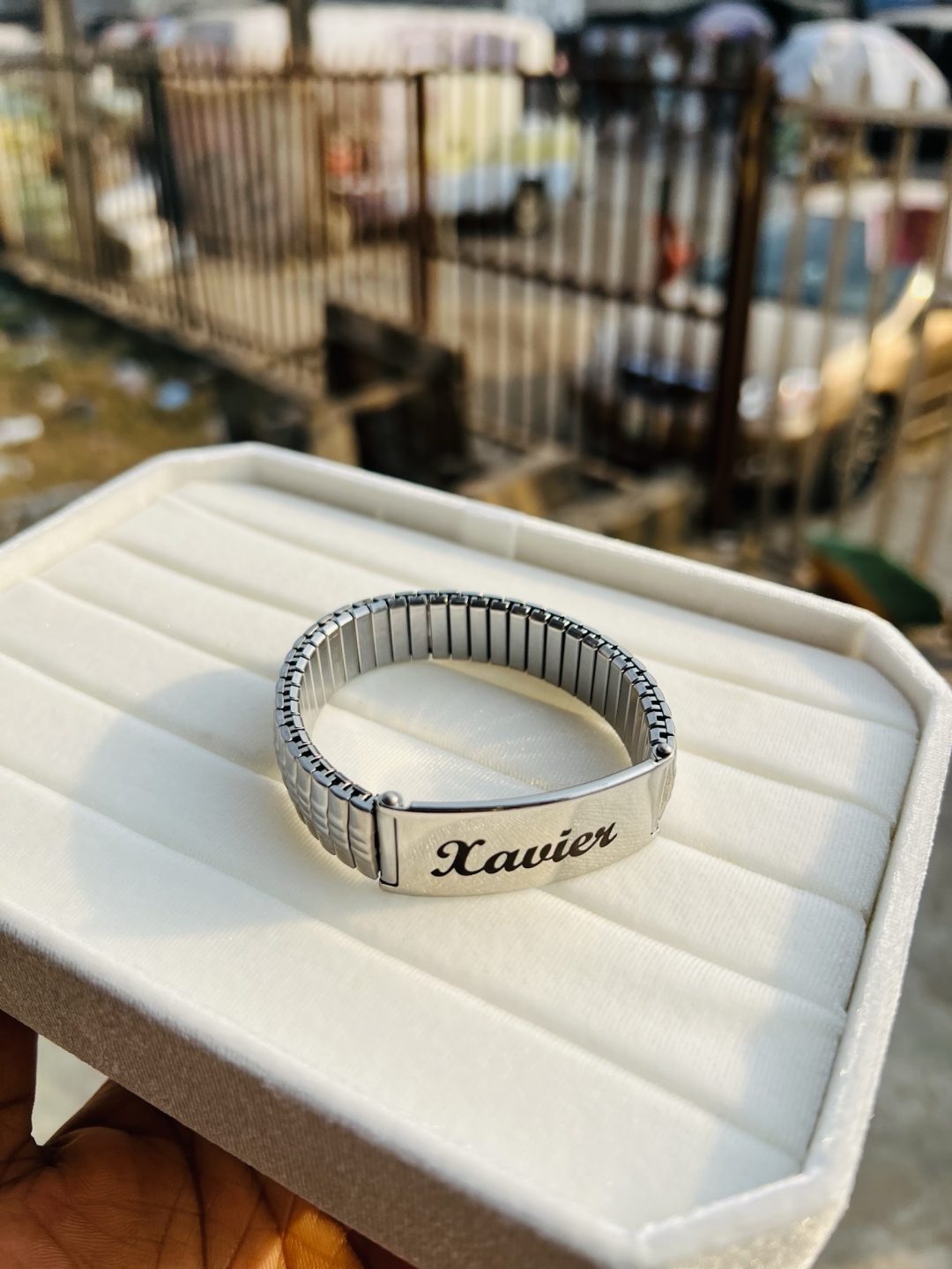 Silver stretchy bracelet