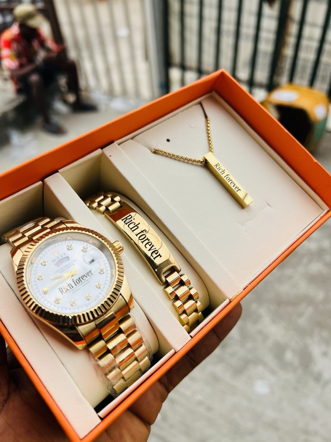 Male Engraved Rolex combo with box - Image 3