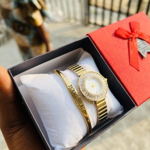 Circle face rebirth watch and bracelet with box
