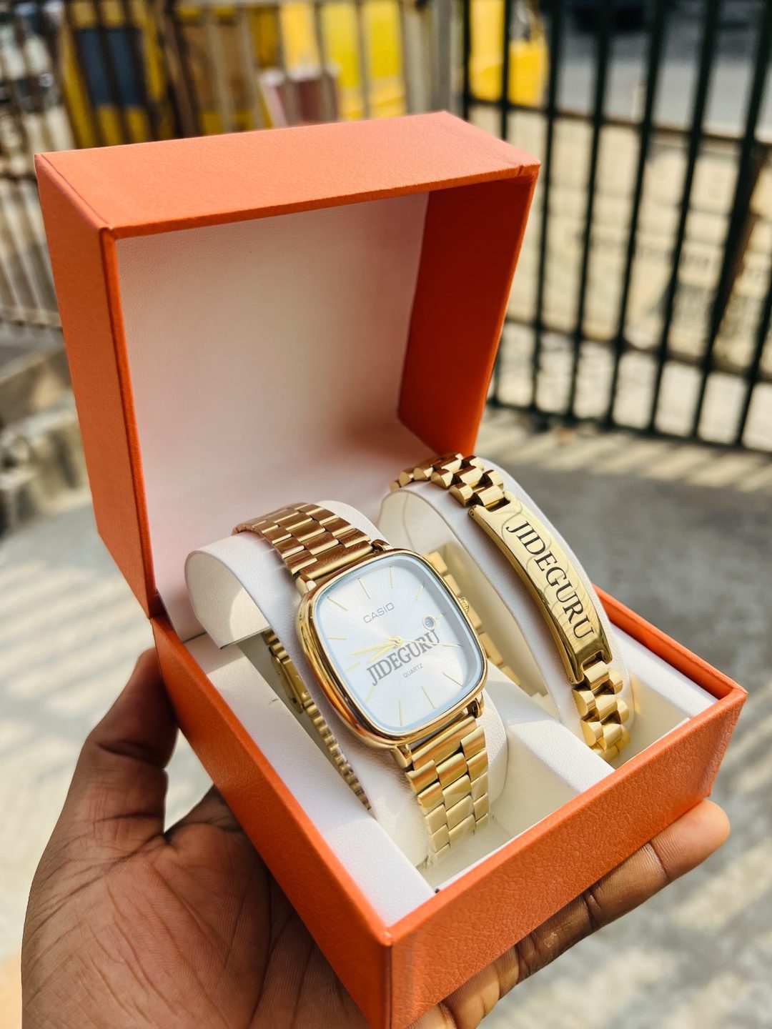 Gold gold face Casio watch and bracelet no box - Image 2