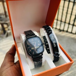 Black face Casio watch and bracelet