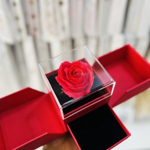 Red mystery acrylic gift rose box