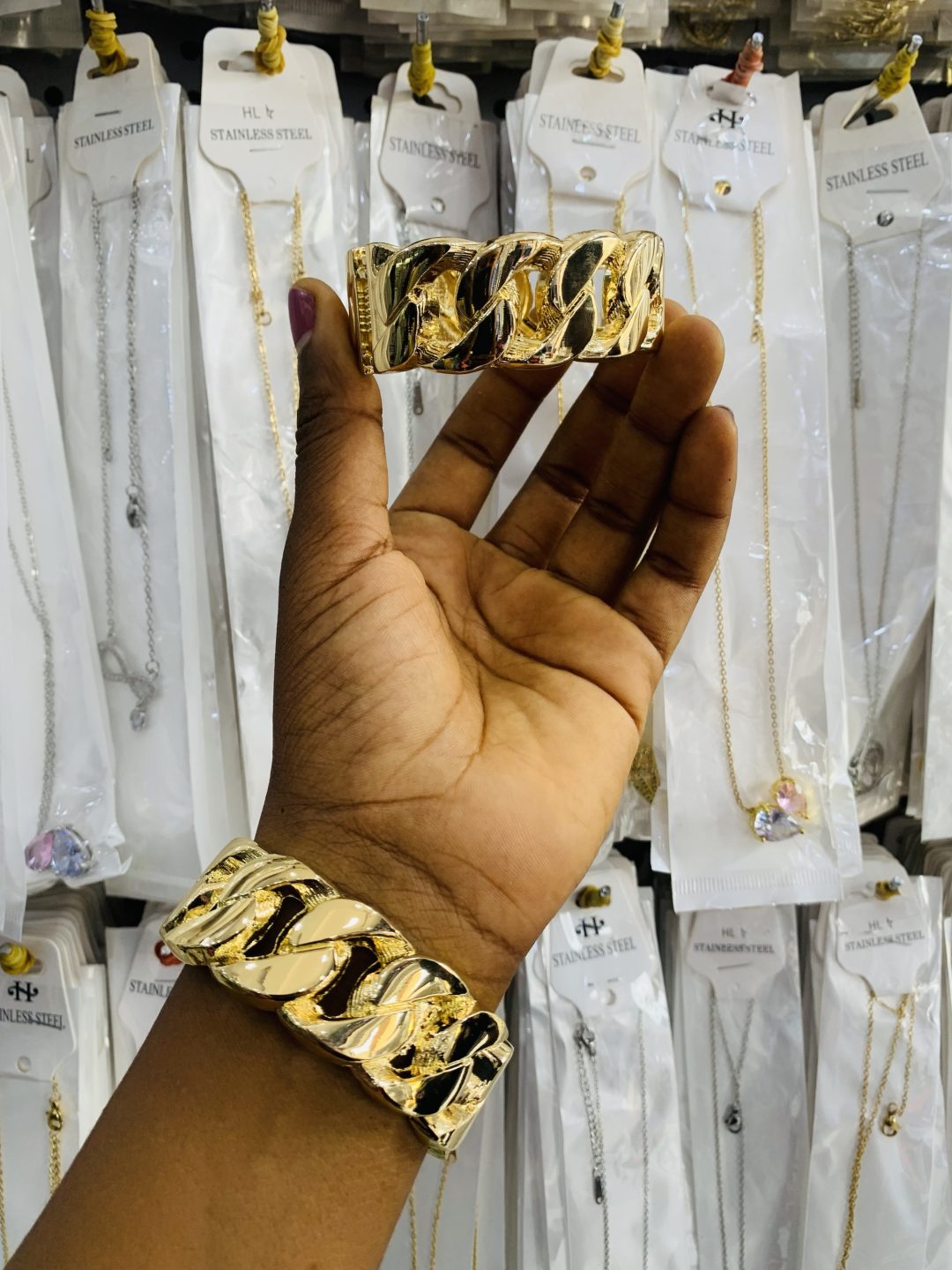 Cuban link chunky bracelet