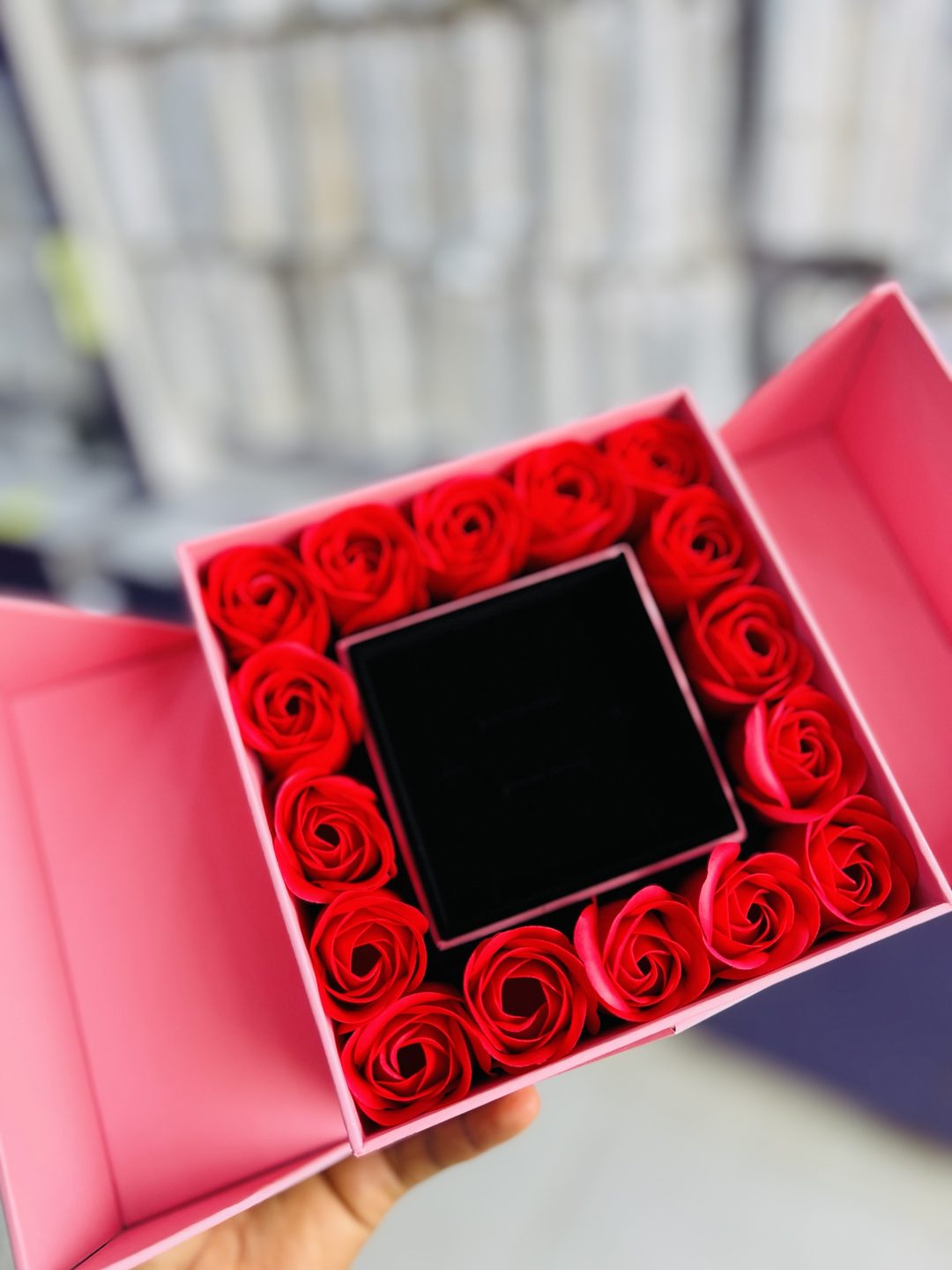 Luxury Full pink rose flower box love box - Image 4