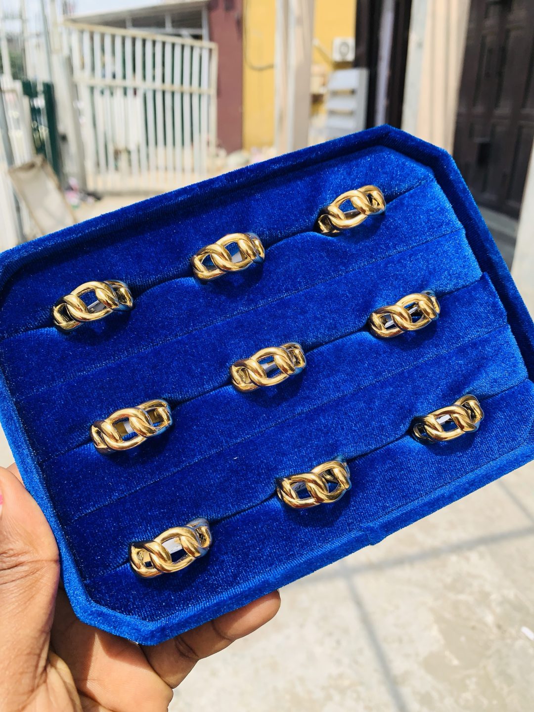 Cuban link steel rings - Image 5