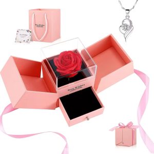 Pink mystery acrylic rose box