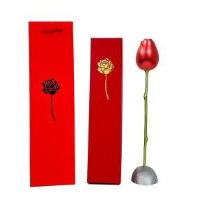 Single rose metal plastic box