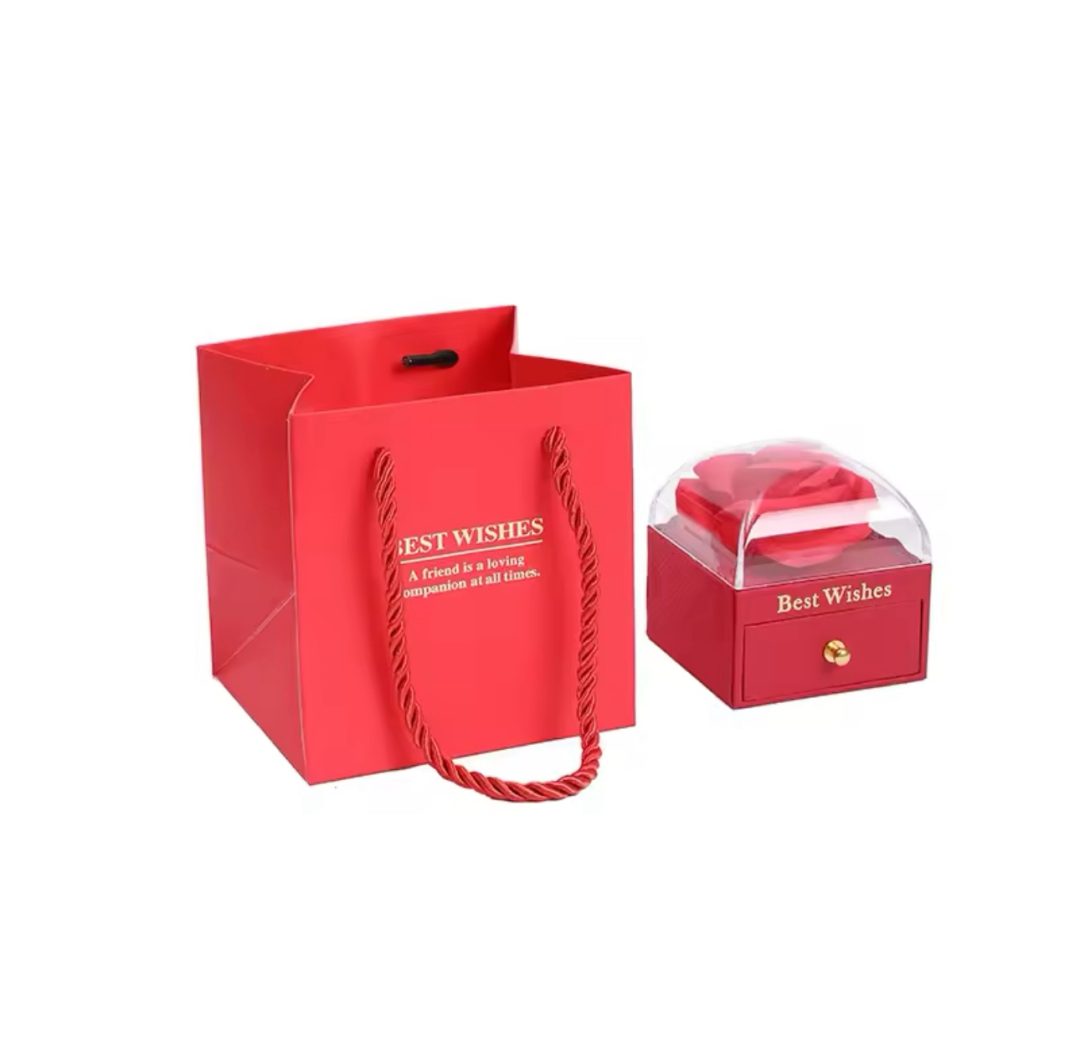 Red mink gift rose box