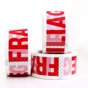Red fragile carton tape