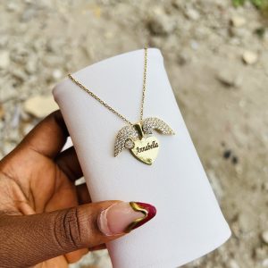 Engraved secret message gold necklace